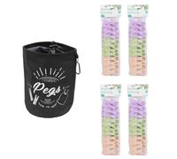 JVL Large Peg Bag with 96 Plastic Clip Clothes Pegs - Assorted Colours JVL Multicolor