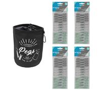 JVL Large Peg Bag with 96 Soft Grip Clothes Pegs - Assorted Colours JVL Multicolor