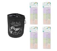 JVL Large Peg Bag with 96 Soft Touch Leaf Clothes Pegs - Assorted Colours JVL Multicolor