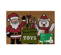 JVL Latex Backed Coir Entrance Doormat, 40x58cm, Santa | Size: 40 cm x 60 cm JVL Multicolor 40 cm x 60 cm
