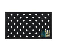 JVL Lattice Scraper Rubber Studs Doormat, 40x70cm, Black