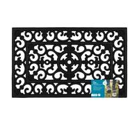 JVL Lexi Wrought Iron Effect Rubber Doormat, 45x75cm