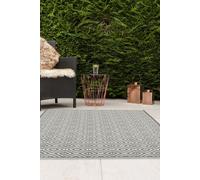 JVL Lightweight Reversible Plastic Woven Outdoor Rug 120x170cm Diamond in Grey | Size: 120 cm x 170 cm JVL Grey 120 cm x 170 cm