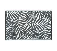 Jvl Lightweight Reversible Plastic Woven Outdoor Rug, 120X170Cm, Grey Leaves