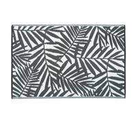 Jvl Lightweight Reversible Plastic Woven Outdoor Rug, 133X190Cm, Grey Leaves
