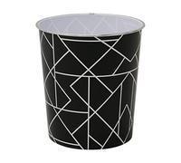 JVL Linear Black Waste Paper Bin, 27 x 25cm approx, Polypropylene, Small