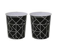 JVL Linear Black Waste Paper Bin, Set of 2