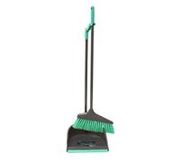 JVL Long Handle Dustpan and Bristle Brush Set, Grey/Turquoise, One Size