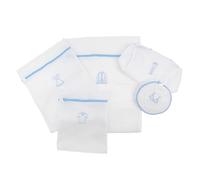 JVL Luxury Embroidered Mesh Laundry Bags For Delicates, Set of 5, White