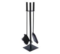 JVL 11-326 Malham Contemporary Fireside Companion Tool Set, Steel, Black, 15 x 15 x 61 cm, 3 Pieces