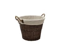 JVL Medium Log basket with Liner & Rope Handles in Dark Brown JVL Dark Brown M