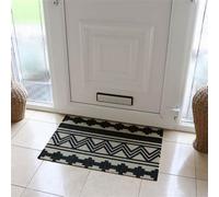 Mega Machine Washable Doormat 50 x 75 cm Aztec JVL Black 50cm x 75cm