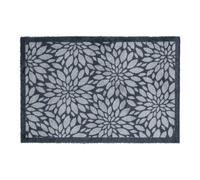 JVL Mega Doormat - 50x75cm, Flowers in Blue | Size: 75 cm x 150 cm JVL Blue 75 cm x 150 cm