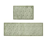 JVL Mega Doormat & Runner - Geo in Green | Size: 150 cm x 100 cm JVL Green 150 cm x 100 cm