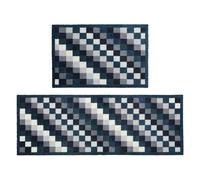 JVL 'Mega Machine Washable Doormat and Runner, Pixels JVL Black 57cm x 150cm