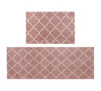 JVL 'Mega Machine Washable Doormat and Runner, Rose Lattice JVL Pink 57cm x 150cm
