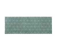 Mega Machine Washable Runner Doormat 57 x 150 cm Geo Hex JVL Teal 57cm x 150cm