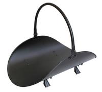 JVL Mendip Iron Fireside Log Basket Holder with Handle - Black