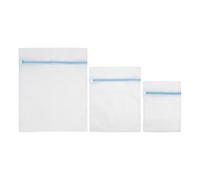 JVL Mesh Laundry Wash Bags For Delicates, Set of 3, White