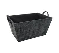 JVL Metro Rectangular Storage Basket with Handles, Home Storage Solution, Black