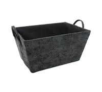 JVL Metro Rectangular Storage Basket with Handles in Dark Grey JVL Dark Grey