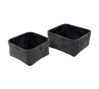 JVL Metro Square Storage Baskets - Set of 2 in Dark Grey JVL Dark Grey