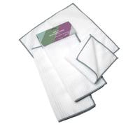 JVL Microfibre Cleaning Cloth, Reusable Multi-Purpose Cleaning Cloth for Kitchen, Bathroom & Household Surfaces - White/Grey