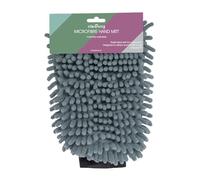 JVL Microfibre Cleaning Hand Mitt, Reusable Dusting & Polishing Glove for Household Cleaning - Grey