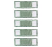 JVL Microfibre Mop Replacement Cleaning Pads - Machine Washable Reusable Refill Heads for Flat Floor Mop - Green (Pack of 5)