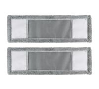 JVL Microfibre Mop Replacement Cleaning Pads - Machine Washable Reusable Refill Heads for Flat Floor Mop - Grey (Pack of 2)
