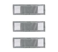 JVL Microfibre Mop Replacement Cleaning Pads - Machine Washable Reusable Refill Heads for Flat Floor Mop - Grey (Pack of 3)