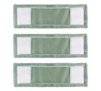 JVL Microfibre Mop Replacement Cleaning Pads - Machine Washable Reusable Refill Heads for Flat Floor Mop - Green (Pack of 3)