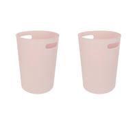JVL Modu Round Waste Bin 9.7L Set of 2 Bathroom Bedroom Office Blush in Pink JVL Pink