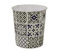 JVL Mosaic Navy Waste Paper Bin, 27cm x 25cm approx, Polypropylene, Small