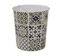 Jvl Mosaic Navy Waste Paper Bin, 27Cm X 25Cm Approx, Polypropylene, Small