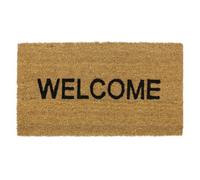 Jvl Natural Coir Latex Backed Door Mat, Welcome, 33.5X60Cm Brown