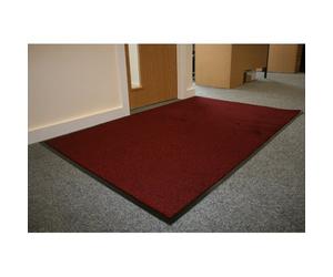 JVL Office Entrance Absorbent Barrier Door Mat, 120 x 180 cm, Red/Black