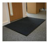 JVL Office Entrance Absorbent Barrier Door Mat, 90 x 120 cm, Blue/Black
