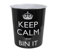 JVL Onyx Round Waste Bin 7L Decorative Bathroom Bedroom Office Bin It in Black JVL Black