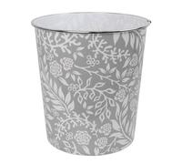 JVL Onyx Round Waste Bin 7L Decorative Bathroom Bedroom Office Grey Willow JVL Grey
