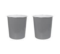 Jvl Onyx Round Waste Bin 7L Set Of 2 Bathroom Bedroom Office Grey