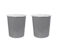 JVL Onyx Round Waste Bin 7L Set of 2 Bathroom Bedroom Office Grey JVL Grey