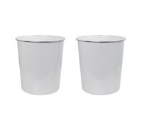 Jvl Onyx Round Waste Bin 7L Set Of 2 Bathroom Bedroom Office White