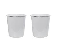 JVL Onyx Round Waste Bin 7L Set of 2 Bathroom Bedroom Office White JVL White