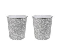 Jvl Onyx Round Waste Bin 7L Set Of 2 Decorative Bathroom Bedroom Office Grey Willow