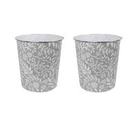 JVL Onyx Round Waste Bin 7L Set of 2 Grey Willow Bathroom Office Bins JVL Grey