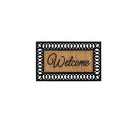 JVL Orana Embossed Rubber Tuffscrape Coir Doormat 40x70cm in Natural | Size: 40 cm x 70 cm JVL Natural 40 cm x 70 cm