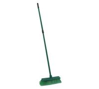 Jvl Outdoor Garden Hard Bristle Broom With Telescopic Handle, Green