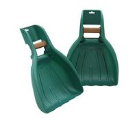 JVL Outdoor Garden Leaf Grabber Scoop, Set of 2, Green