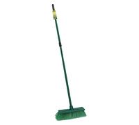 Outdoor Hard Bristle Broom with Telescopic Handle - Green JVL Green 1 Pack